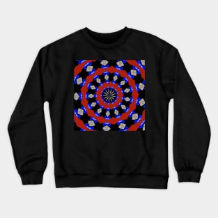 Red Gray Blue Kaleidoscope Crewneck Sweatshirt